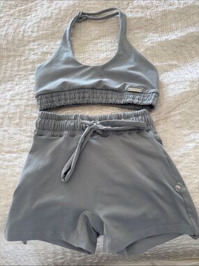 Bombshell Sportswear Light Blue Women’s Shorts and top set